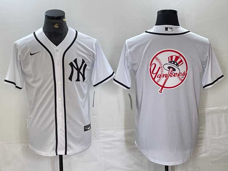 Men's New York Yankees Blank White Cool Base Stitched Jerseys